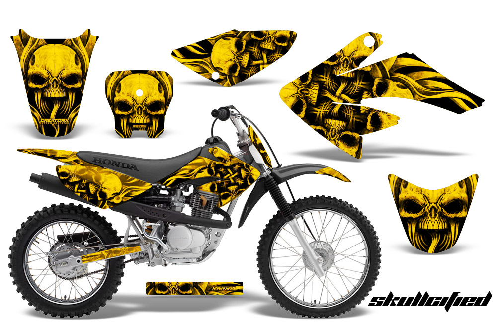 CRF 70-80-100 Graphics Kit Skullcified Yellow